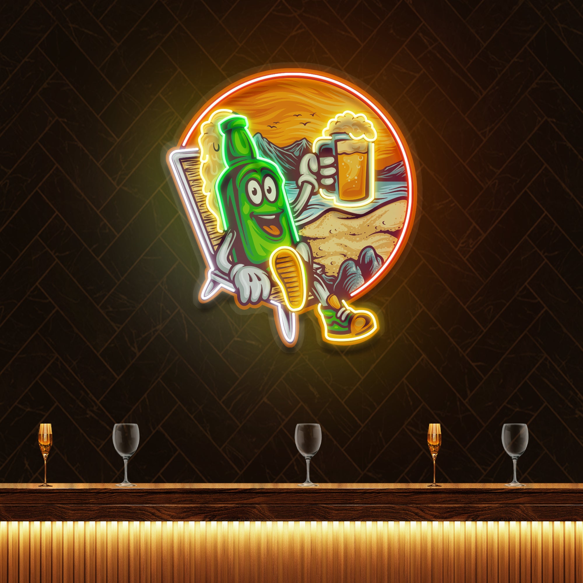 Custom Name Cute Summer Vintage Beer Bottle Decor Artwork Led Neon Sign Light Custom Name Cute Summer Vintage Beer Bottle Decor Artwork Led Neon Sign Light