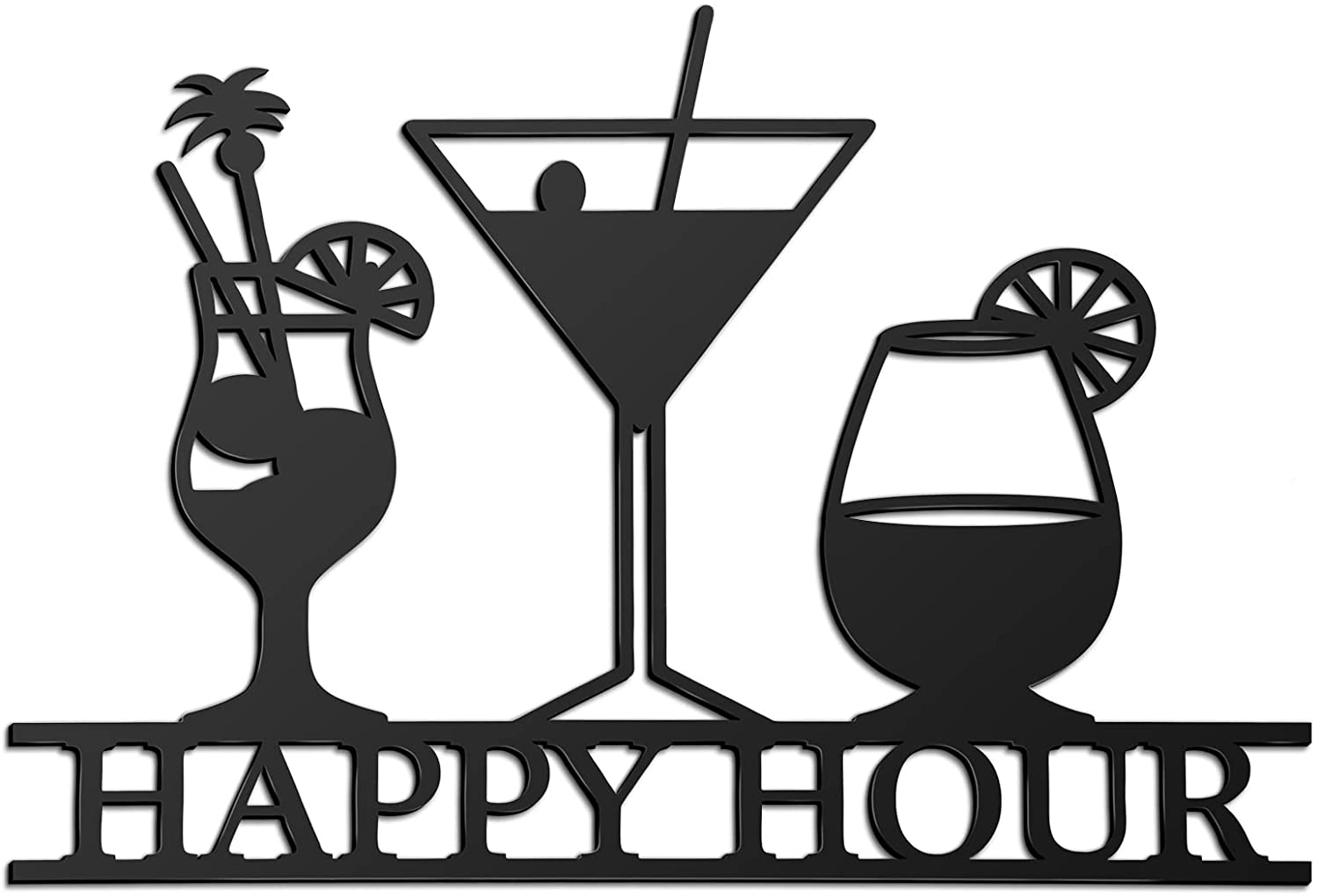 Happy Hour Metal Art Bar Themed Wall Decor Metal Bar Decorations Black Vintage Hot Drinks Sign Decorative Drink Bar Sign Plaques for Bar Open Pub Decor | GearViral Happy Hour Metal Art Bar Themed Wall Decor Metal Bar Decorations Black Vintage Hot Drinks Sign Decorative Drink Bar Sign Plaques for Bar Open Pub Decor | GearViral